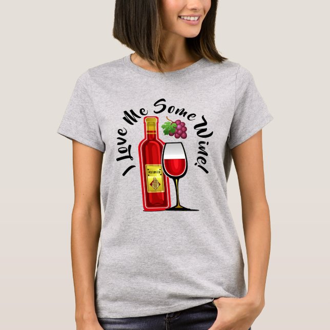 Camiseta Eu Amo Um Pouco De Vinho (Frente)