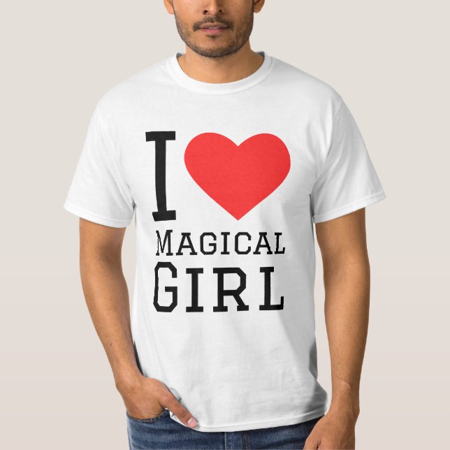 Camiseta Eu amo uma garota mágica (Frente)