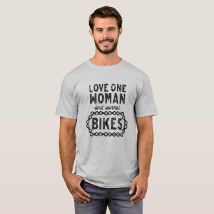 Camiseta Eu amo uma mulher, diversas bicicletas