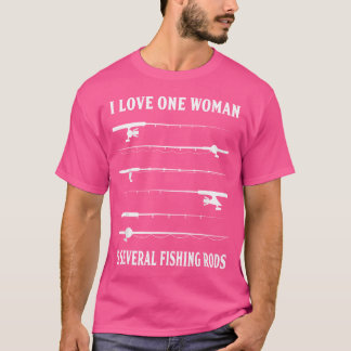 Camiseta Eu Amo Uma Mulher E Várias Corridas De Pesca Engra
