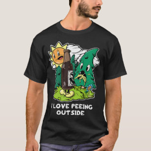 Camiseta Eu Amo Urinar Fora Retro Divertido Camping Bebendo