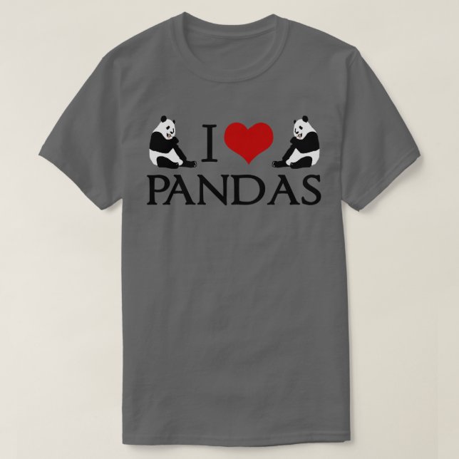 Camiseta Eu Amo Ursos de Panda (Frente do Design)