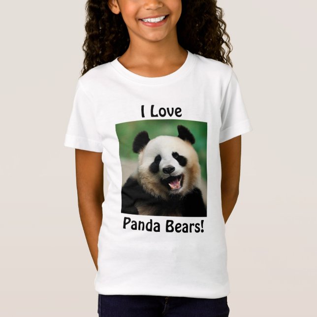 Camiseta Eu Amo Ursos de Panda (Frente)