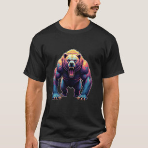 Camiseta Eu Amo Ursos Diversão Orgulho Gay Vintage Arco-Íri