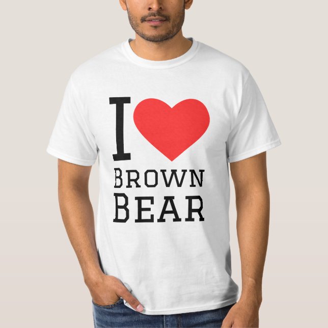Camiseta Eu amo ursos marrons (Frente)