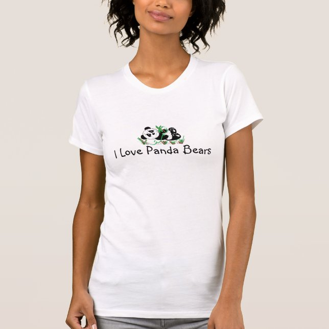 Camiseta Eu Amo Ursos Panda (Frente)