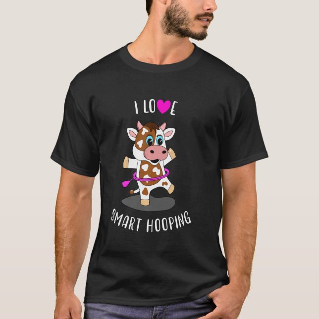Camiseta Eu Amo Vaca de Hula Hoop Inteligente Dança de Hula (Frente)