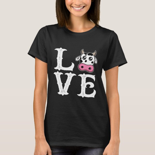 Camiseta Eu Amo Vaca Fofa Vaca (Frente)