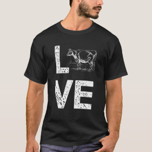 Camiseta Eu Amo Vacas Agricultura Homens Mulheres Crianças
