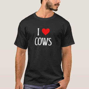 Camiseta Eu Amo Vacas Eu Adoro Vacas Animal de Fazenda Gado