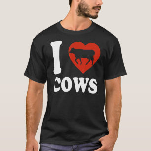 Camiseta Eu Amo Vacas Eu Amo Vacas Coração Vermelho Fofo Va