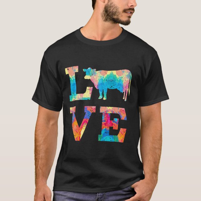 Camiseta Eu Amo Vacas Pintura (Frente)
