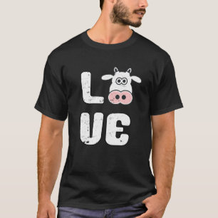 Camiseta Eu Amo Vacas Vaca Fazendeiro Agricultura Engraçado