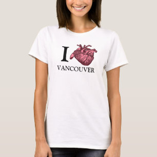 Camiseta Eu amo Vancouver coração anatomicamente correto