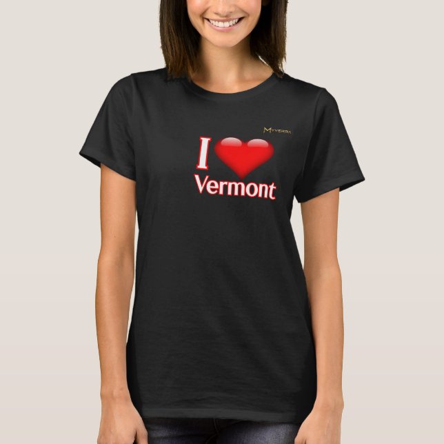 Camiseta Eu Amo Vermont (Frente)