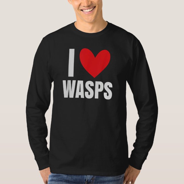 Camiseta Eu Amo Vespas Abelhas Voadoras Inseto Ninho Vespa  (Frente)