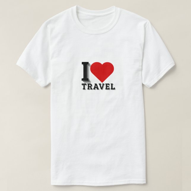 Camiseta Eu Amo Viagem - Viagem (Frente do Design)