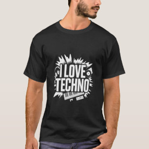 Camiseta Eu Amo Vibrações Groove Entusiasta de Techno