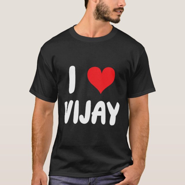 Camiseta Eu Amo Vijay - Coração  (Frente)
