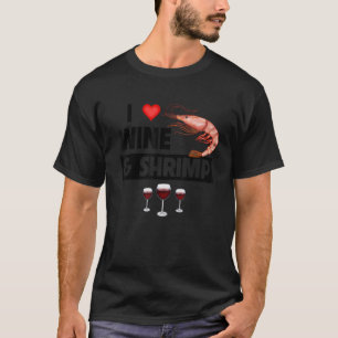 Camiseta Eu Amo Vinho e Camarão Cajun Boil Ensopado de Frut