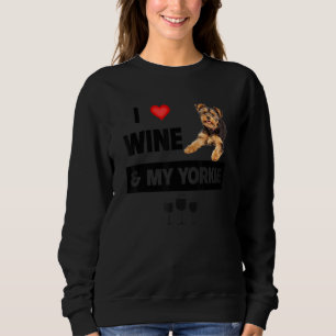Camiseta Eu Amo Vinho E Minha Mãe Dad Yorkie Yorkshire Terr