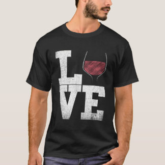 Camiseta Eu Amo Vinho Vidro Vidro Coração - Vinho Bebê Di