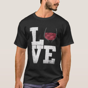 Camiseta Eu Amo Vinho Vidro Vidro Coração - Vinho Bebê Di