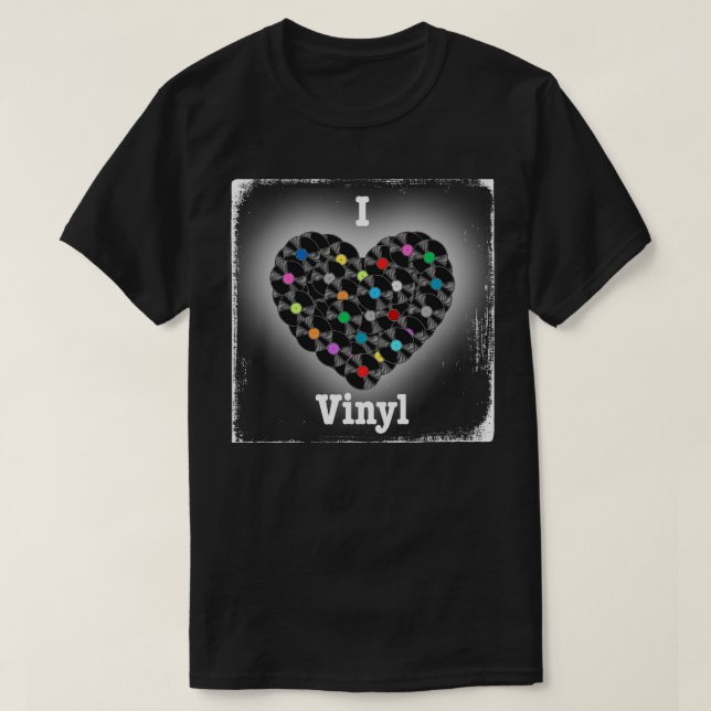 Camiseta Eu Amo Vinil (Frente do Design)