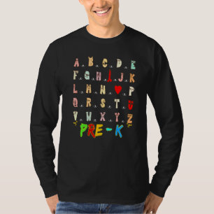 Camiseta Eu Amo Você Alfabeto Monstro Fofo Olá Pré K Inglês