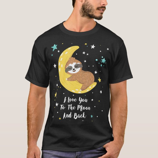 Camiseta Eu Amo Você Até a Lua Mensagem Com Espaço para Beb (Frente)