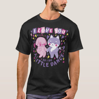 Camiseta Eu Amo Você Cachorros Dançantes Dia dos Namorados