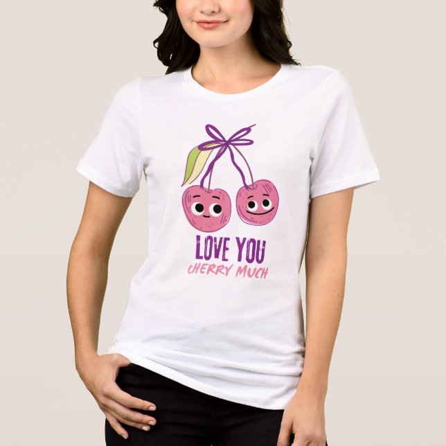 CAMISETA EU AMO VOCÊ CEREJA MUITO (Frente)