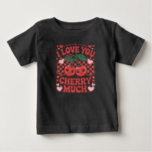 Camiseta Eu Amo Você Cereja Muito Groovy Fofo Fruta Dia dos