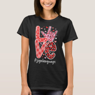 Camiseta Eu Amo Você Linguagem de Sinais Asl Dia dos Namora