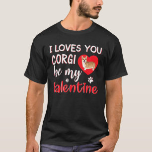 Camiseta Eu Amo Você Muito Abraço Corgi Fofo Dia dos Namora