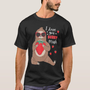Camiseta Eu Amo Você Muito Morango de São Valentão Bicho Pr