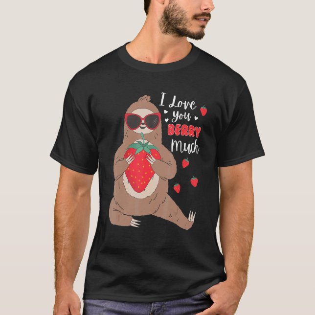 Camiseta Eu Amo Você Muito Morango de São Valentão Bicho Pr (Frente)
