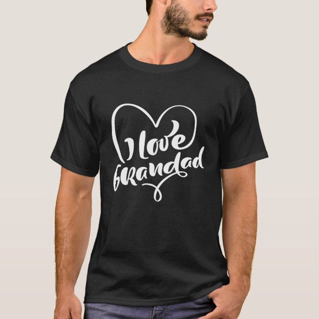 Camiseta Eu amo vovô preto e branco (Frente)
