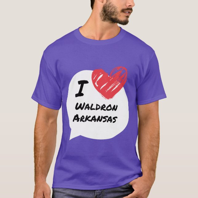 Camiseta Eu amo Waldron Arkansas Oversize (Frente)