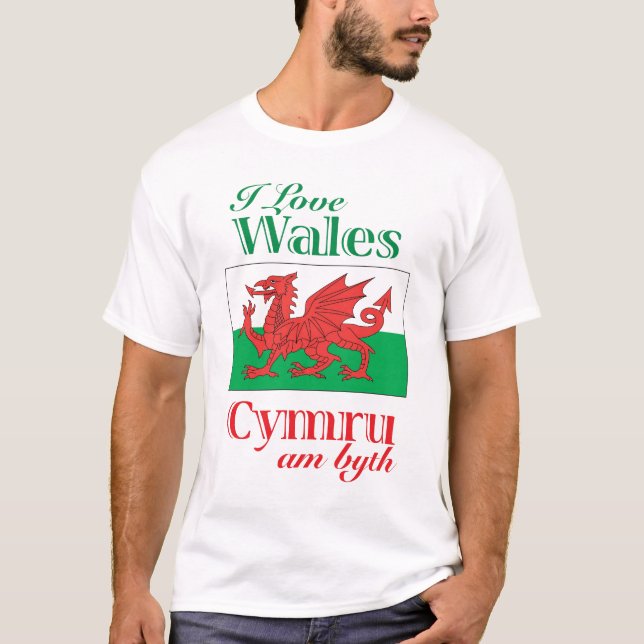 Camiseta Eu amo Wales (Frente)