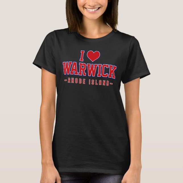 Camiseta Eu Amo Warwick Rhode Island (Frente)