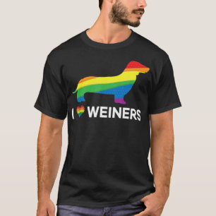Camiseta Eu amo Weiners Dachshund Gay LGBT orgulho lésbico