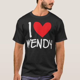 Camiseta Eu Amo Wendy Name Personalizado Menina Mulher BFF 