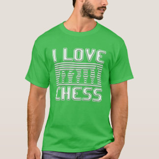 Camiseta Eu amo xadrez vintage