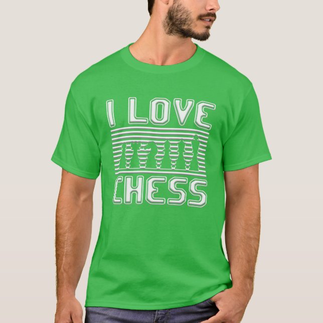 Camiseta Eu amo xadrez vintage (Frente)