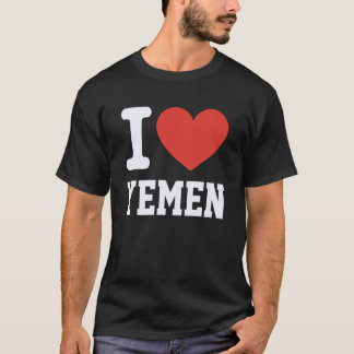 Camiseta Eu Amo Yemen Coração Souvenir Amantes Orgulho Viag