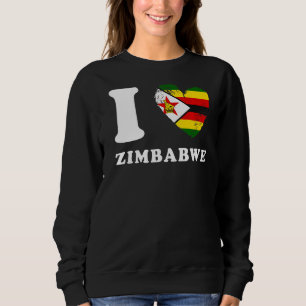 Camiseta Eu Amo Zimbábue Heart Flag Zimbábue