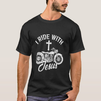 Camiseta Eu Ando Com Jesus Orgulhoso Motociclista Cristão