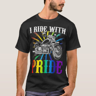Camiseta Eu ando com o gay do orgulho, moto arco-íris lov