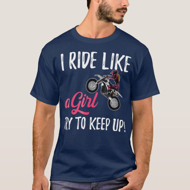 Camiseta Eu Ando Como Uma Menina De Bicicleta (Frente)